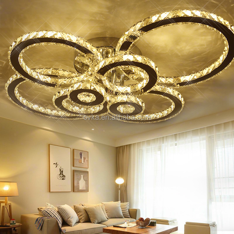 living room chandelier warm bedroom study ceiling simple and modern Led crystal lamp chandelier