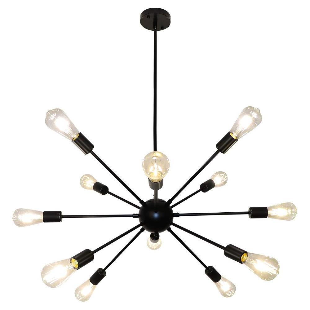 Industrial Ceiling Light Mid Century Chandeliers Vintage Pendant Lighting for Dining Room Bedroom Black Sputnik Chandelier