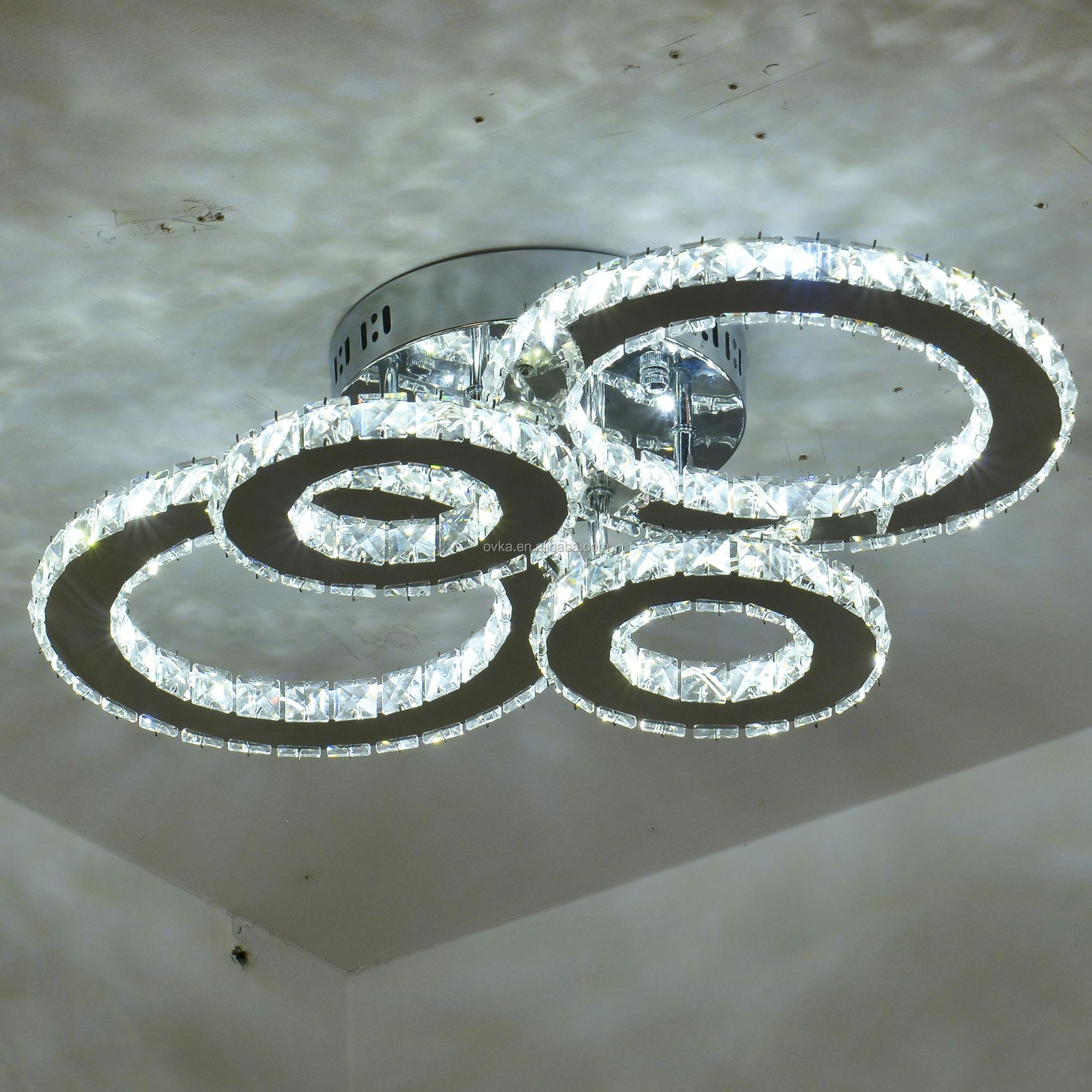 living room chandelier warm bedroom study ceiling simple and modern Led crystal lamp chandelier