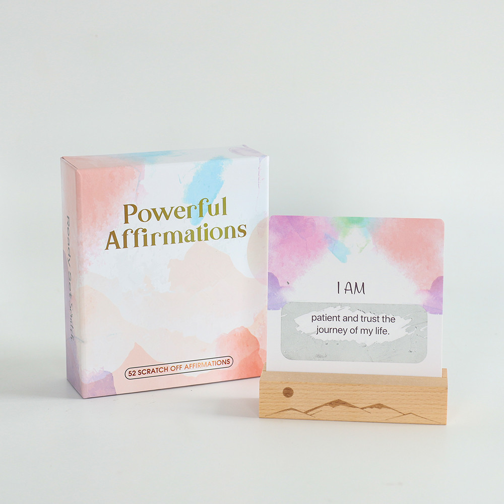 Personalized New Design Pink Scratch Off Affirmation Cards Deck For Girls