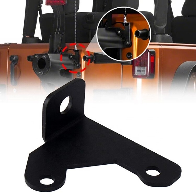 OVOVS Car Accessories Spare Tire CB Steel Antenna Mount Bracket for Jeep Wrangler JK 07-17 2-4 Door