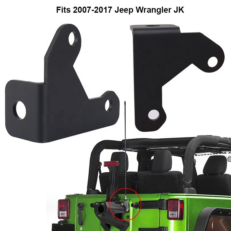 OVOVS Car Accessories Spare Tire CB Steel Antenna Mount Bracket for Jeep Wrangler JK 07-17 2-4 Door