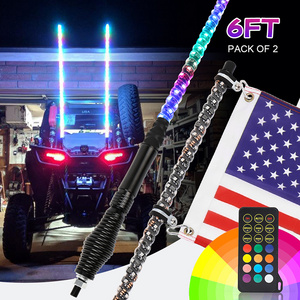 OVOVS Auto Lighting System 6FT LED RGB Spiral Antenna Whip Light With Remote Control for UTV Off-Road Vehicle ATV RZR