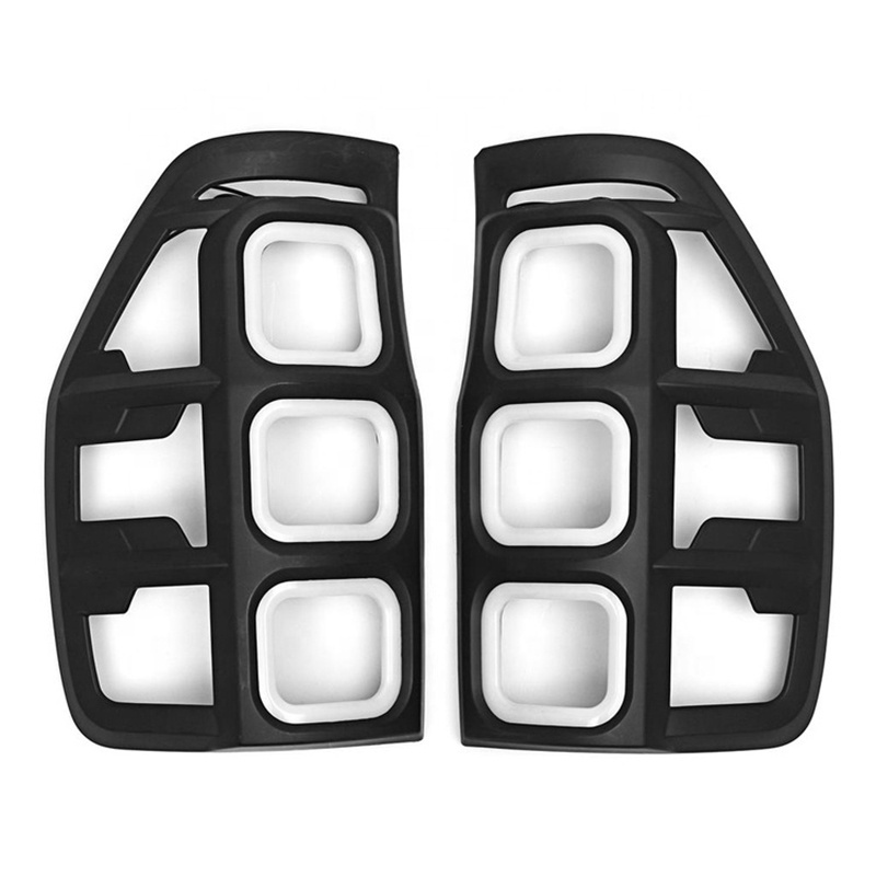 OVOVS ABS Plastic Matt Black Tail Light Cover With LED Light Rear Lamp Cover Fit For Ford Ranger 2012-2016