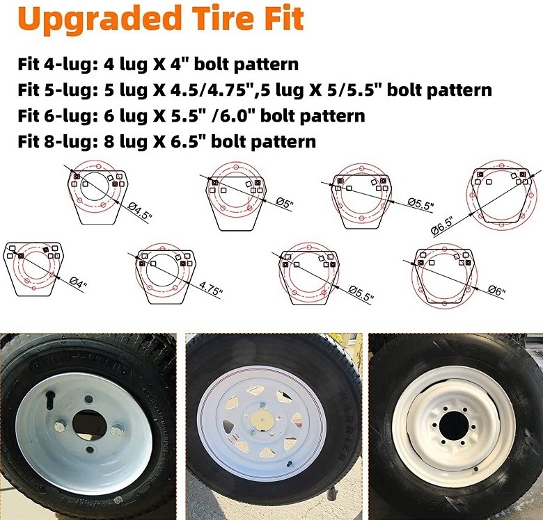 OVOVS Trailer Spare Tire Mount Durable Trailer Spare Tire Carrier Spare Wheel Holder Fit for Trailers RV