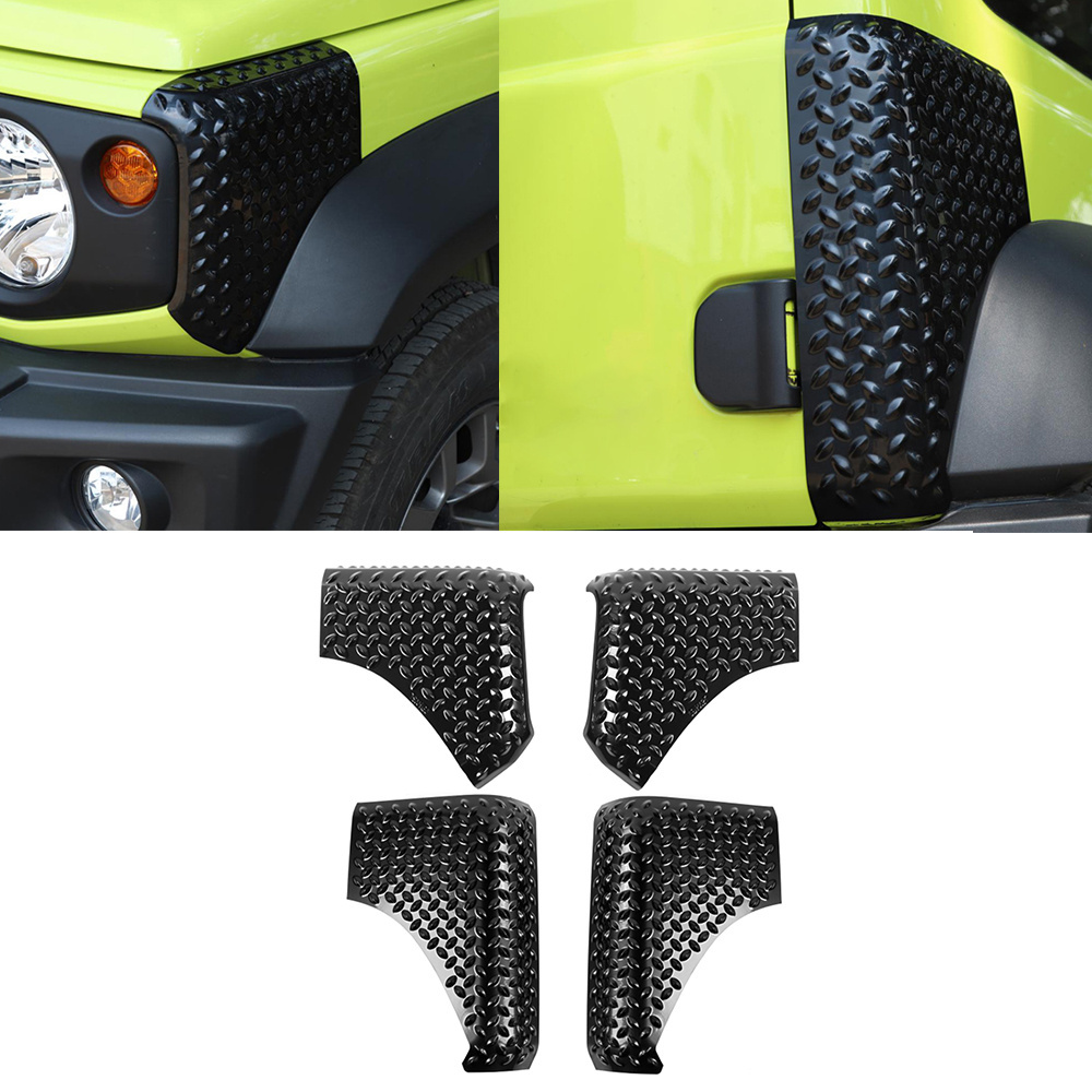 OVOVS Exterior Accessories ABS Black Car Front Rear Fender Wrap Angle Decoration Cover for Suzuki Jimny JB64 JB74 19-21