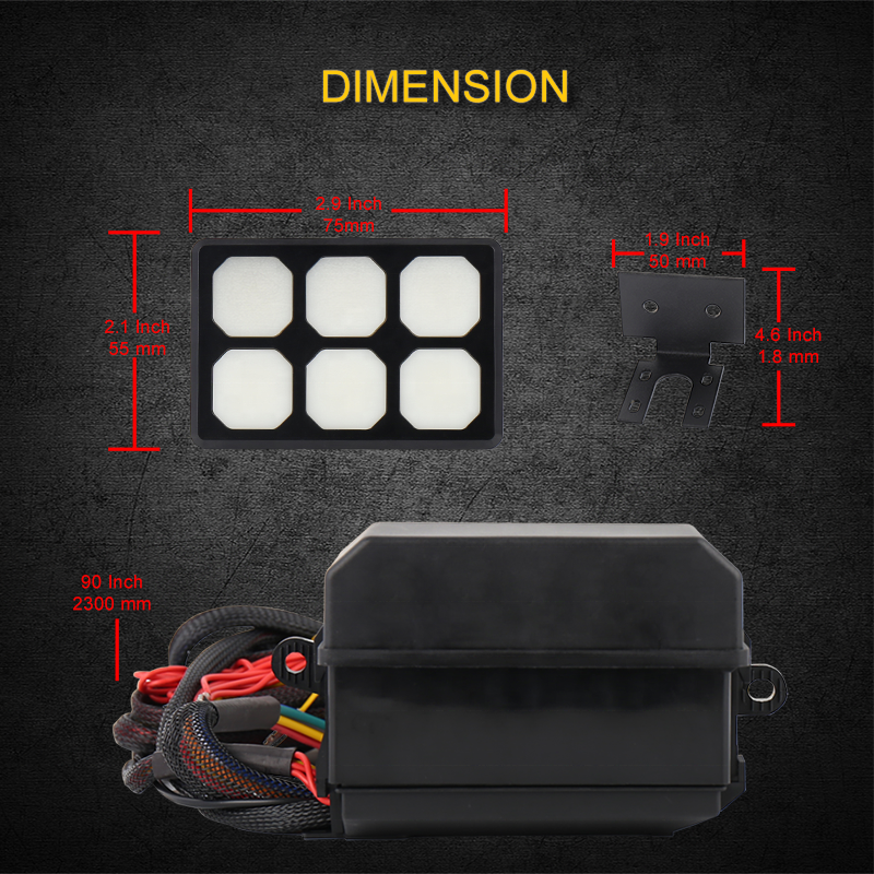 OVOVS 12V universal 6 Gang Switch Panel With Circuit Control Box For Truck Jp Atv Utv Boat Marine