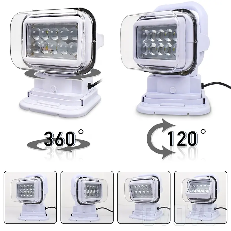 OVOVS Boat Led Searchlight Super Bright 50w Spot Beam Marine 360 LED Search Lights