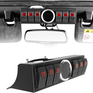 Control Box System 6 Rocker Switches Panel with Wiring Harness&Voltage meter for Jeep Wrangler JK