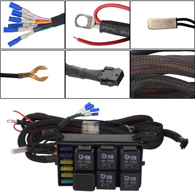 Control Box System 6 Rocker Switches Panel with Wiring Harness&Voltage meter for Jeep Wrangler JK