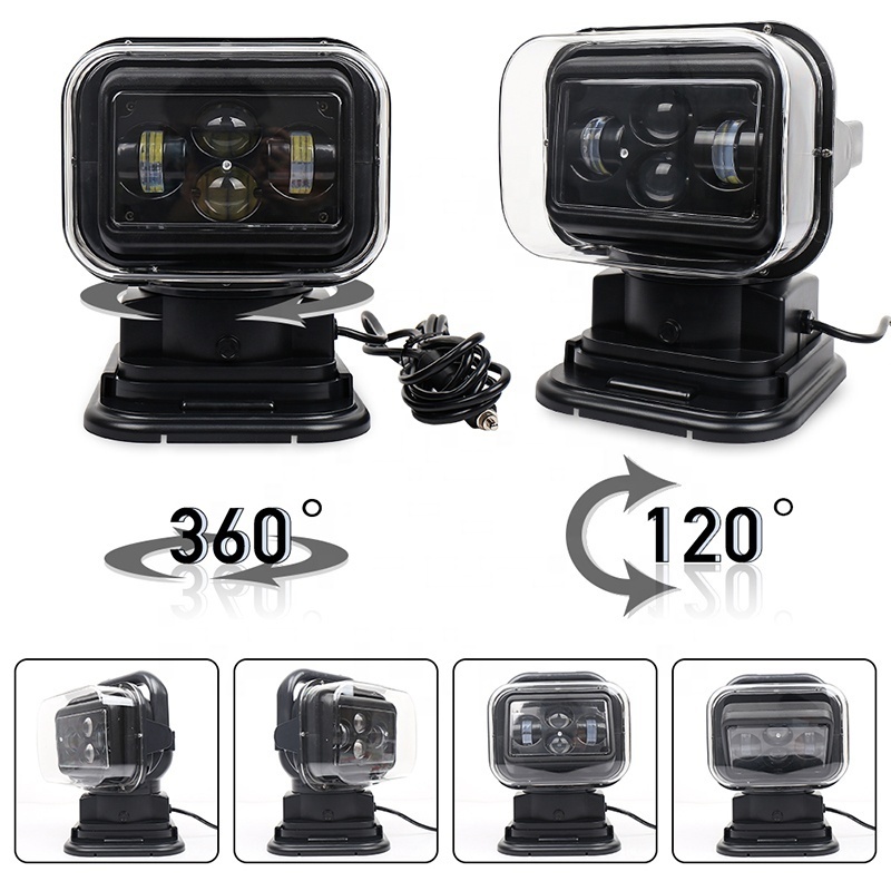 OVOVS Moving Head Led Search Light 60W Marine Led Spot Remote Control Boat SearchLight