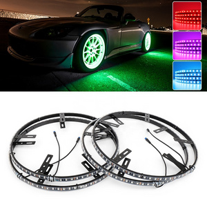 OVOVS Wholesale 4PCS Chasing Double Row Tyre Light Waterproof IP68 Car Ring RGB Led Wheel Light For Trucks