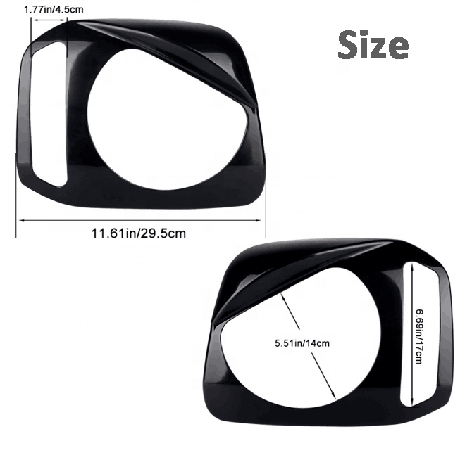 OVOVS New Design Black ABS material Headlight Garnish Headlight Cover for SUZUKI JIMNY JB23