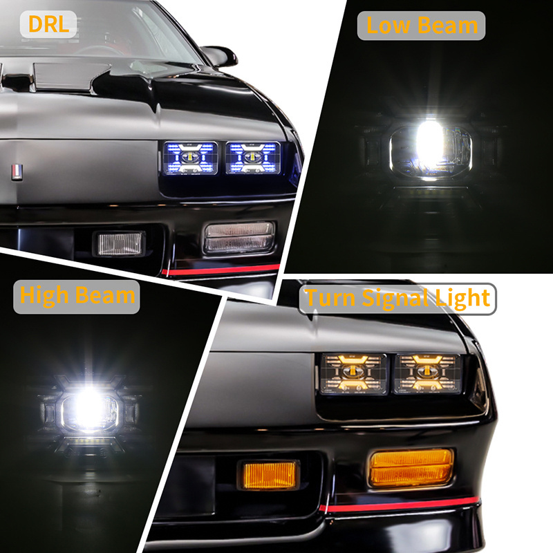 OVOVS DOT SAE H4651 H4652 H4656 H6545 Brightest DRL Hi/Lo Beam Headlamps Projector Rectangular Truck Square 4x6 Led Headlight