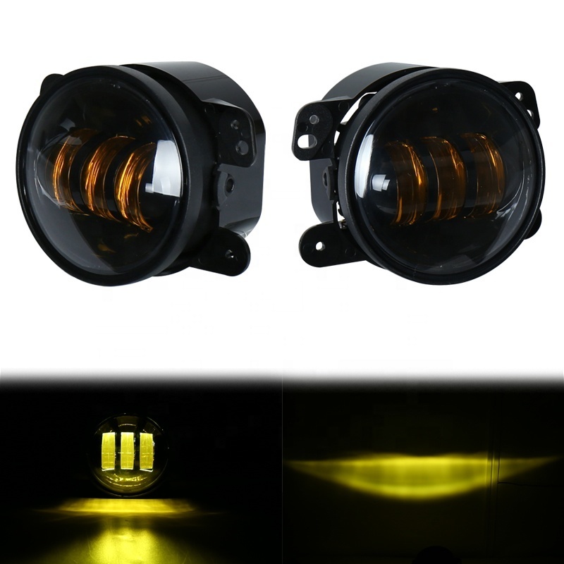 OVOVS Auto Parts 4inch Amber Fog Lamps 12v 4 inch Led Driving Fog Light for Jeep Jk Off Road