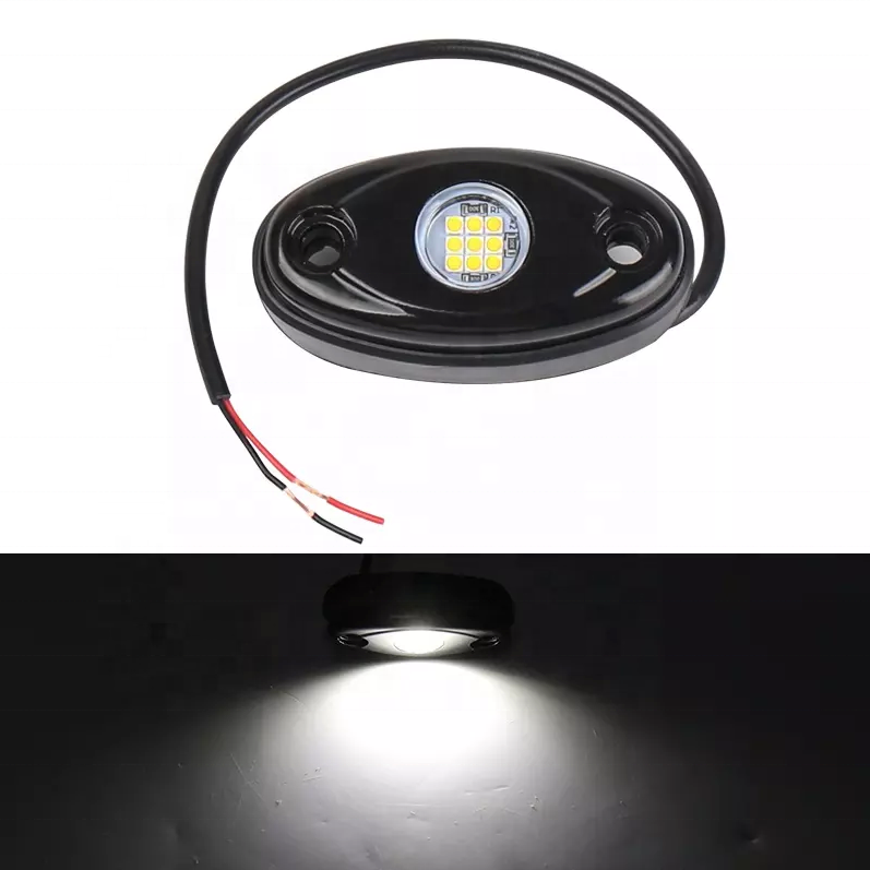 OVOVS Auto Lighting System IP67 Waterproof Decoration White Underglow 9 Led Rock Lights For Mini Truck 4x4 ATV UTV