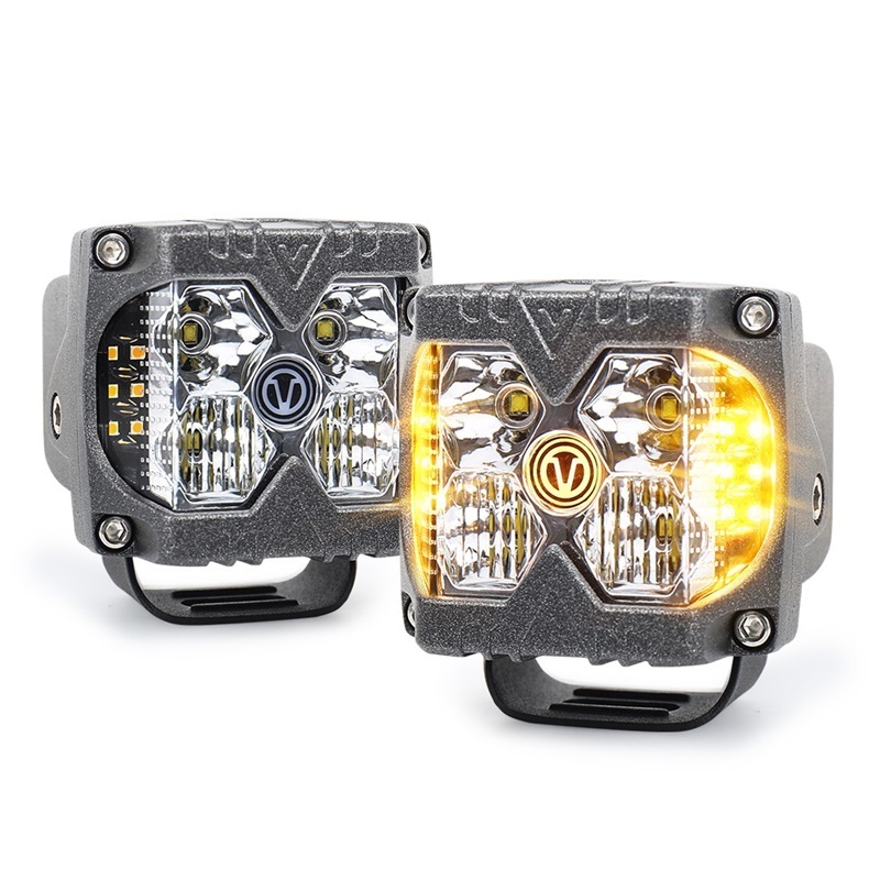 OVOVS Auto lighting system White Color 40W LED Driving Lights with Amber Side Shooter Light for Off-road Vehicles