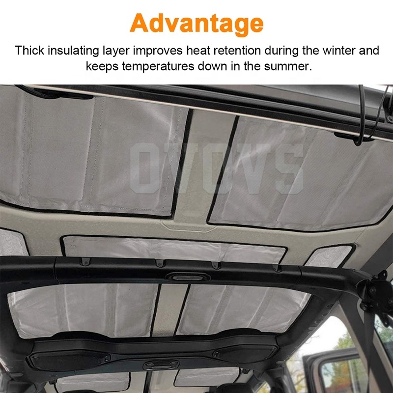 OVOVS Headliner Hardtop Heat Insulation Kit for 2018-2020 Jeep Wrangler JL 4-Door