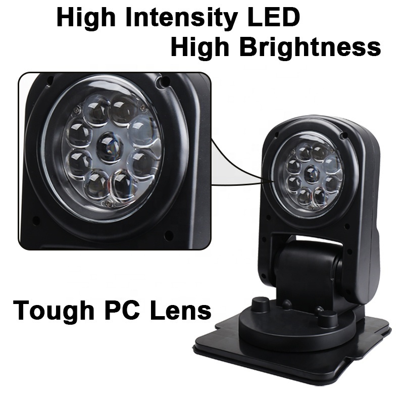 OVOVS LED Marine Remote Control Searchlight Spotlight 45w 360 Degree Boats Cars Auto Led Search Light