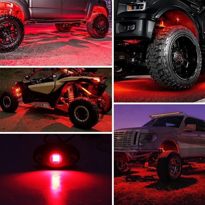 OVOVS Off-Road 4x4 Accessories 2'' Single Color Led Rock Light IP67 9W Car Underglow Rock Light For Cars ATV