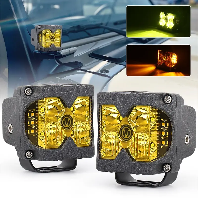 OVOVS 40W Led Offroad Driving Lights 4x4 Side Shooter Strobe 3 Inch Led Work Light for Truck ATV RZR UTV Jeep