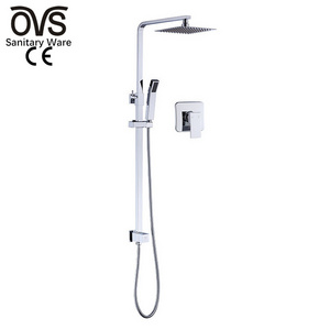 OVS modern shower set wall mounted stainless steel tap Bathroom taps brass kits rain rainfall showerset mixer faucet set