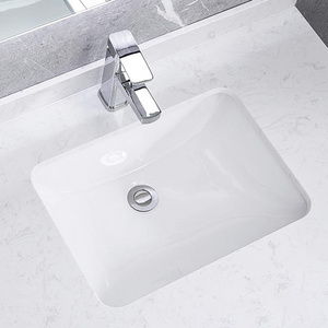 Luxury Design Rectangular White Porcelain Laundry Undermount Bathroom Sinks Ceram Lavatory Under Counter Ceramic Hand Wash Basin