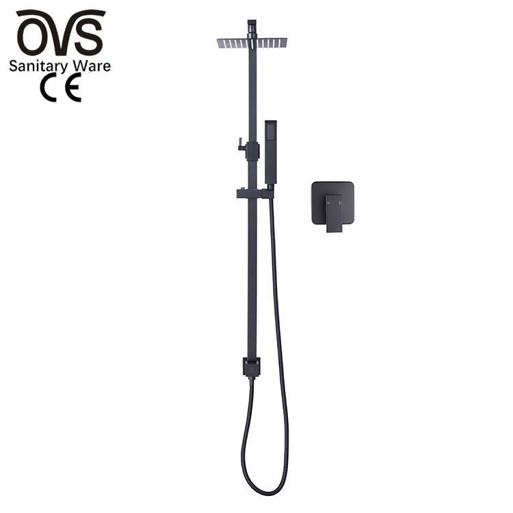 OVS modern shower set wall mounted stainless steel tap Bathroom taps brass kits rain rainfall showerset mixer faucet set