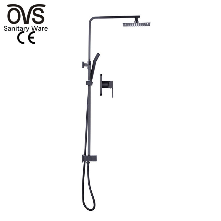 OVS modern shower set wall mounted stainless steel tap Bathroom taps brass kits rain rainfall showerset mixer faucet set