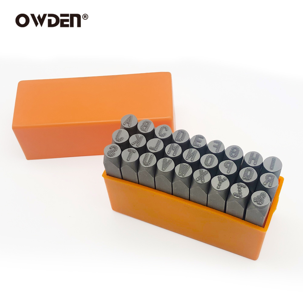 OWDEN  Design  27pcs Dot Font Industrial Grade Steel Metal Letter Punch Set Stamp Punch Set