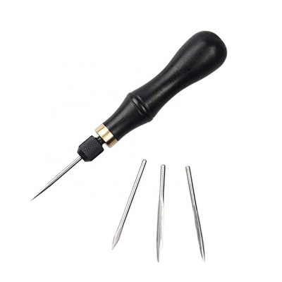 Leather Stitching Awl Ebony DIY Leather Hand Tools Handle Leather Craft Tool Sewing Awl