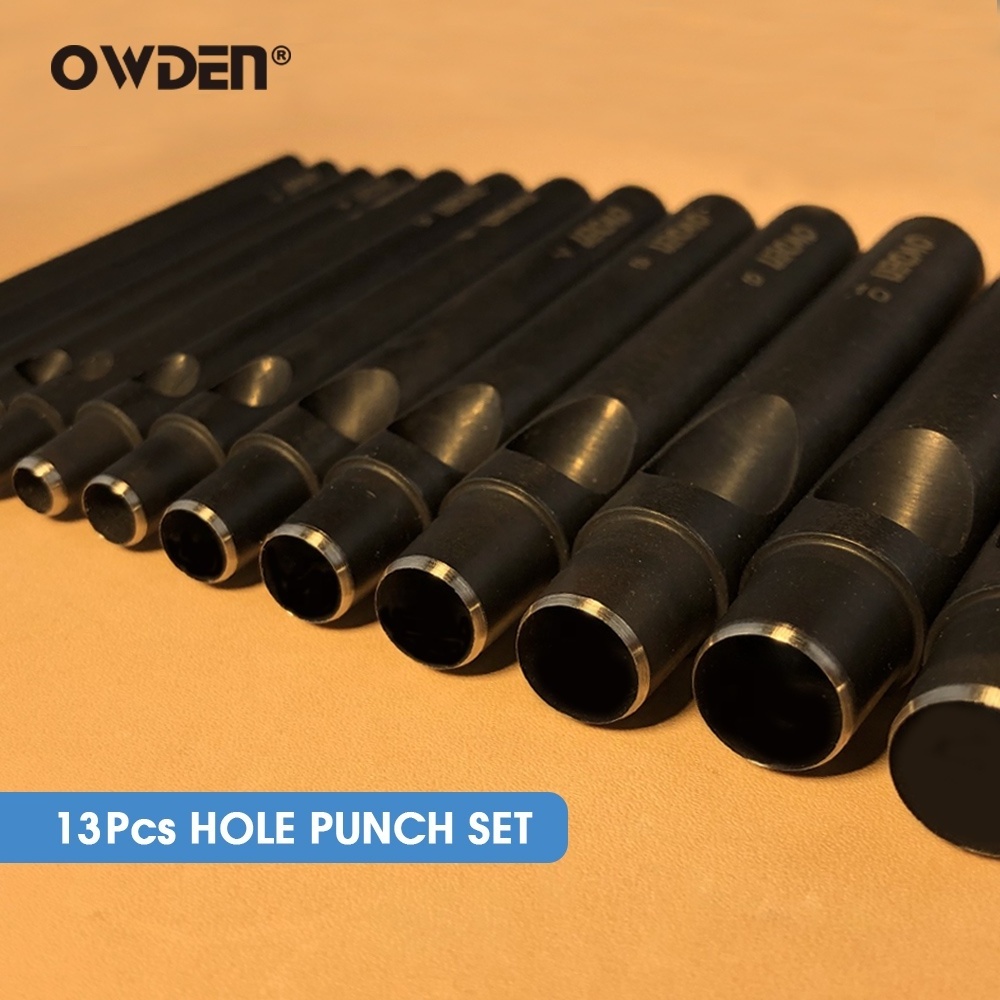 OWDEN Hot Selling  Leather Hand Tools 1-12MM  Leather Hole Puncher Set Hollow Punch needle kit Set