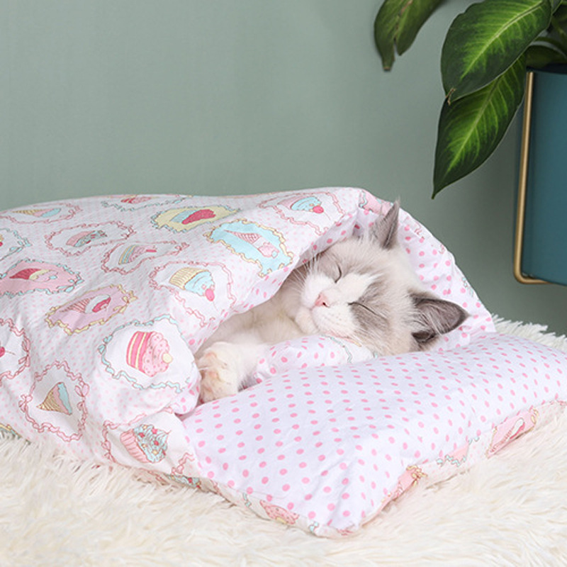 Dropshipping Pet-style cat litter cat sleeping bag removable and washable cat winter quilt closed warm nest dog winter kennel