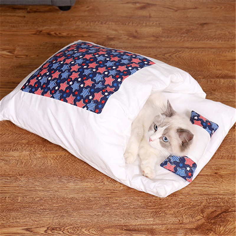 Dropshipping Pet-style cat litter cat sleeping bag removable and washable cat winter quilt closed warm nest dog winter kennel