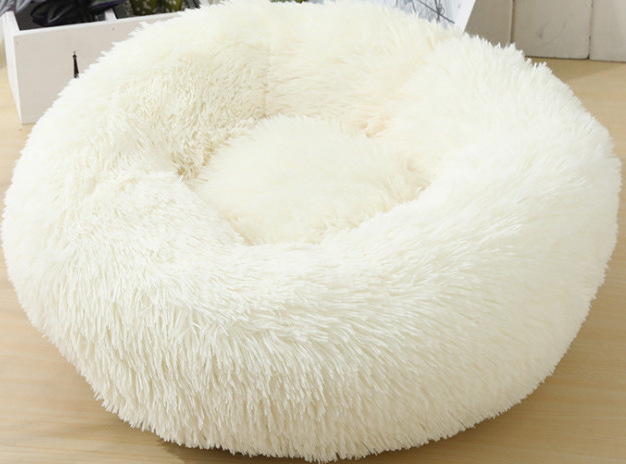 Dropshipping Pet kennelplush cat kennel round kennel warm winter pet pad non-stick fur sleeping den supplier dog bed