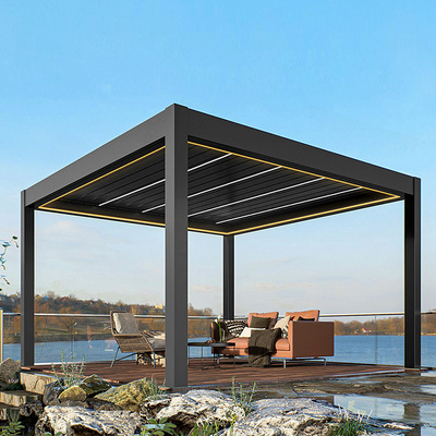 Pergola Aluminium Outdoor  Waterproof Louver Roof System Kits Outdoor Gazebo Garden Bioclimatic Custom Metal