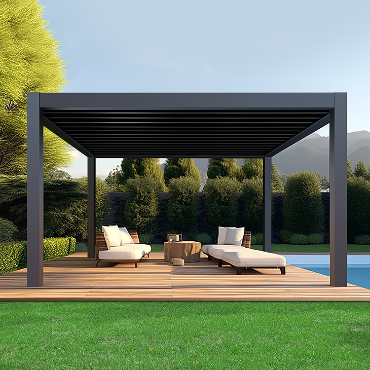 Pergola Aluminium Outdoor Customized Garden Gazebo Windproof Waterproof Aluminium Material