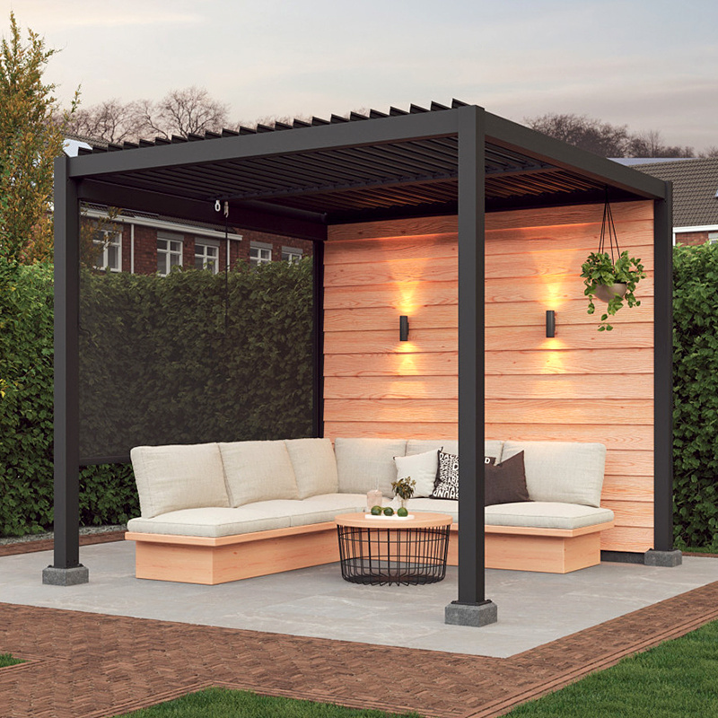 Pergola Aluminium Outdoor Customized Garden Gazebo Windproof Waterproof Aluminium Material