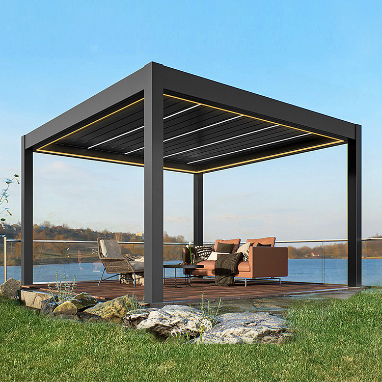 Pergo-lux Motorized Freestanding Wall Mounted Modular Bioclimatic Pergola Gazebo for New Home