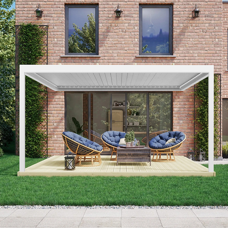 Customized Easy Assemble Pergolas Aluminium Gazebo Louvered Roof Patio Garden Supplies Pergolas