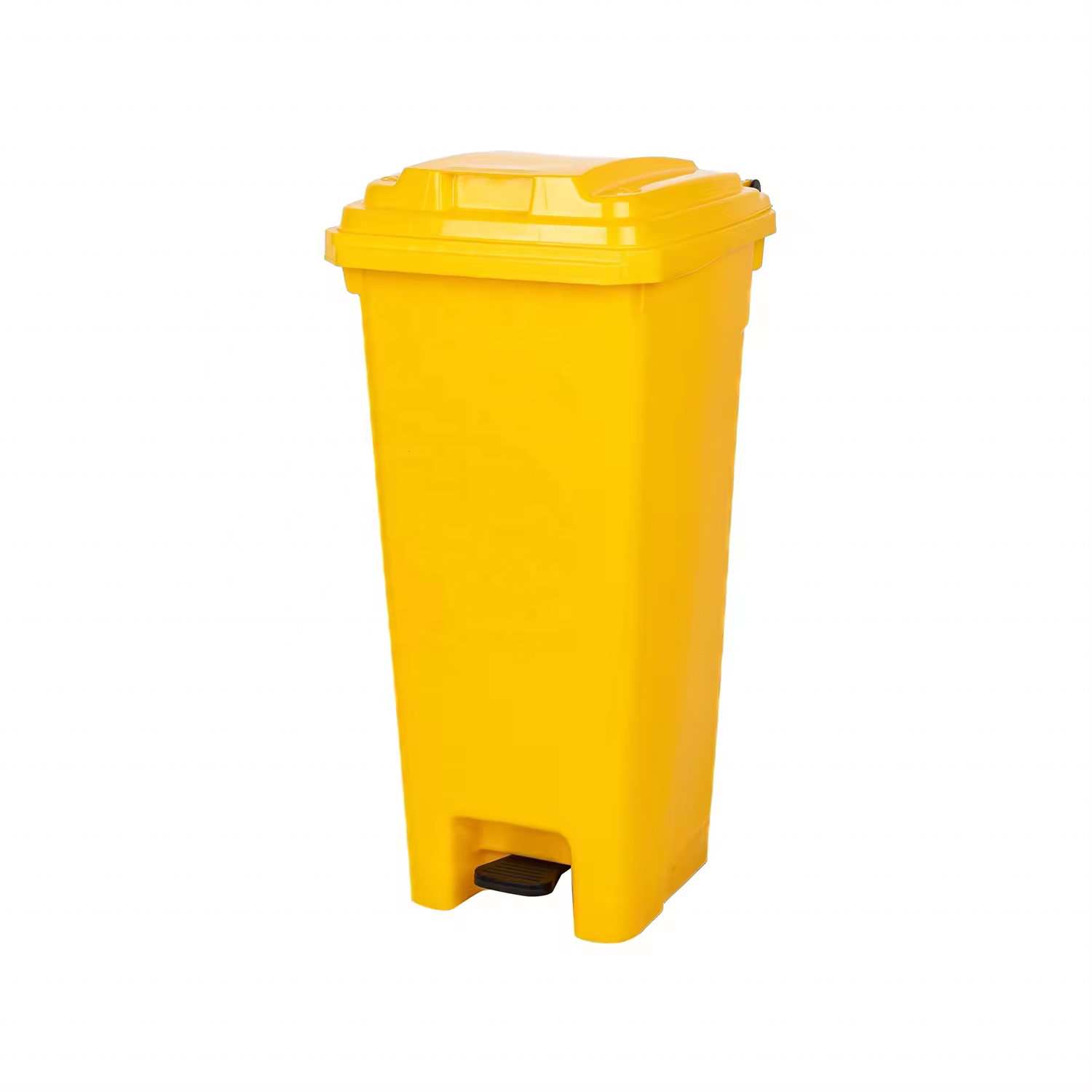 100L Plastic Waste Container Rectangle Trash Can with Plastic Step Pedal Easy-Close Lid Removable