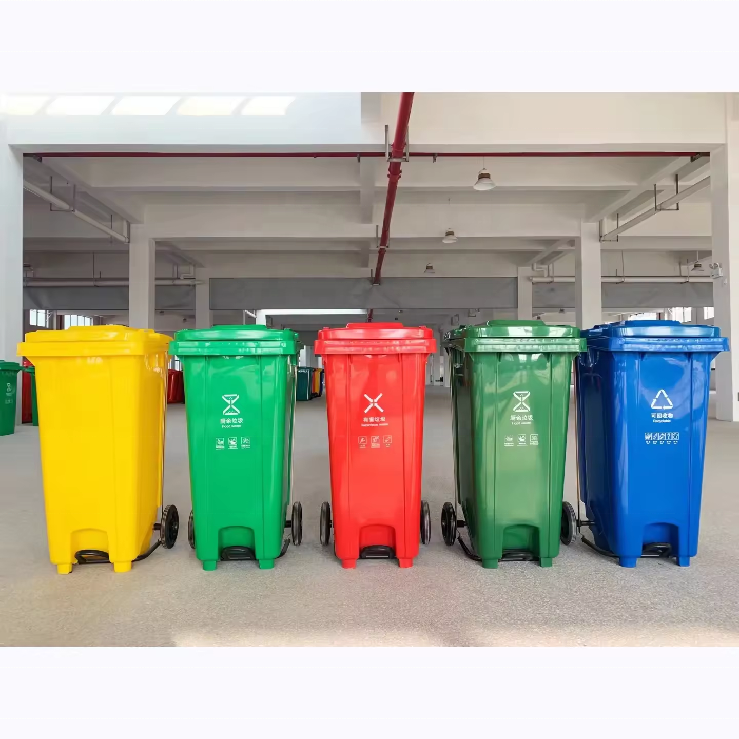 100 Liter Pedal Garbage Bin Trash Can Dustbin Waste Bins for Outdoor Street Garden with Strong Material