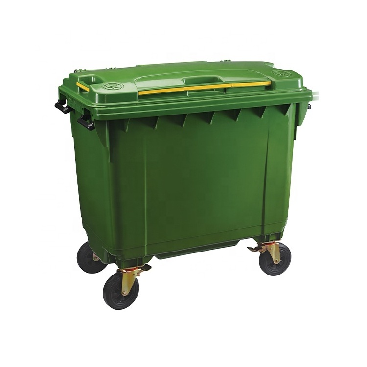 outdoor plastic garbage bin trash can 1100 liter waste bin wheelie bin