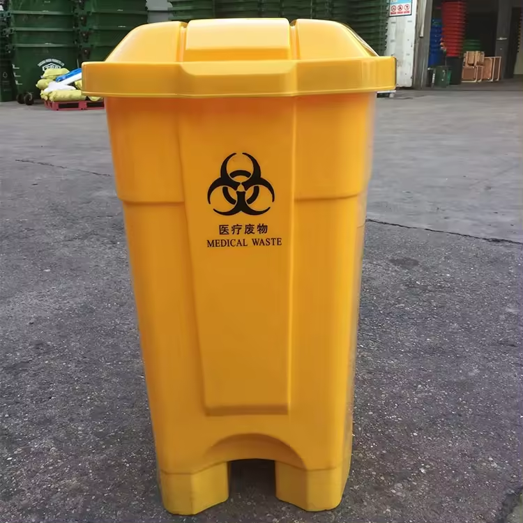 High quality 70L Large Home Use Plastic Trash Can Outdoor Push Lid Rubbish Bin Garbage Container