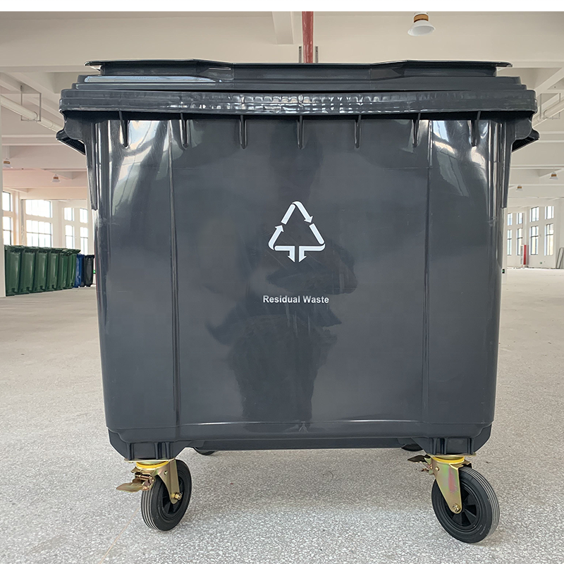 outdoor plastic garbage bin trash can 1100 liter waste bin wheelie bin