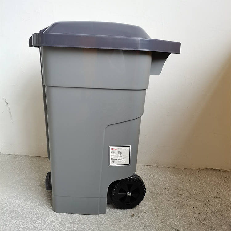 High quality 70L Large Home Use Plastic Trash Can Outdoor Push Lid Rubbish Bin Garbage Container