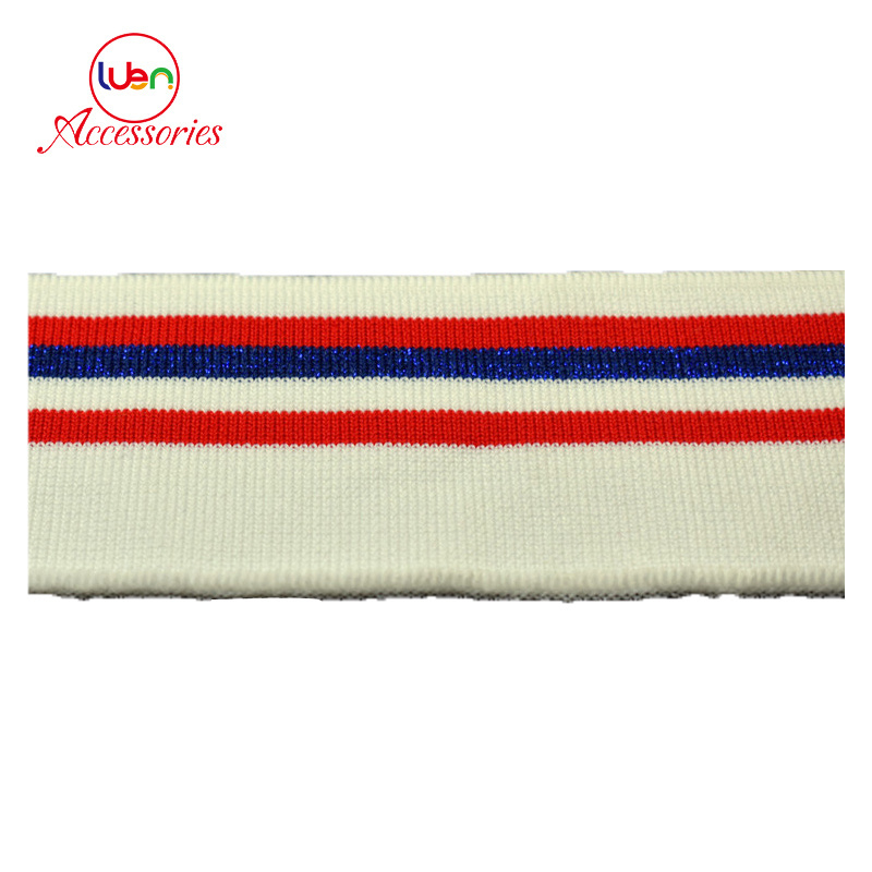 Knitted wave ribbed cuffs and hem cuff ribbing fabric tubular