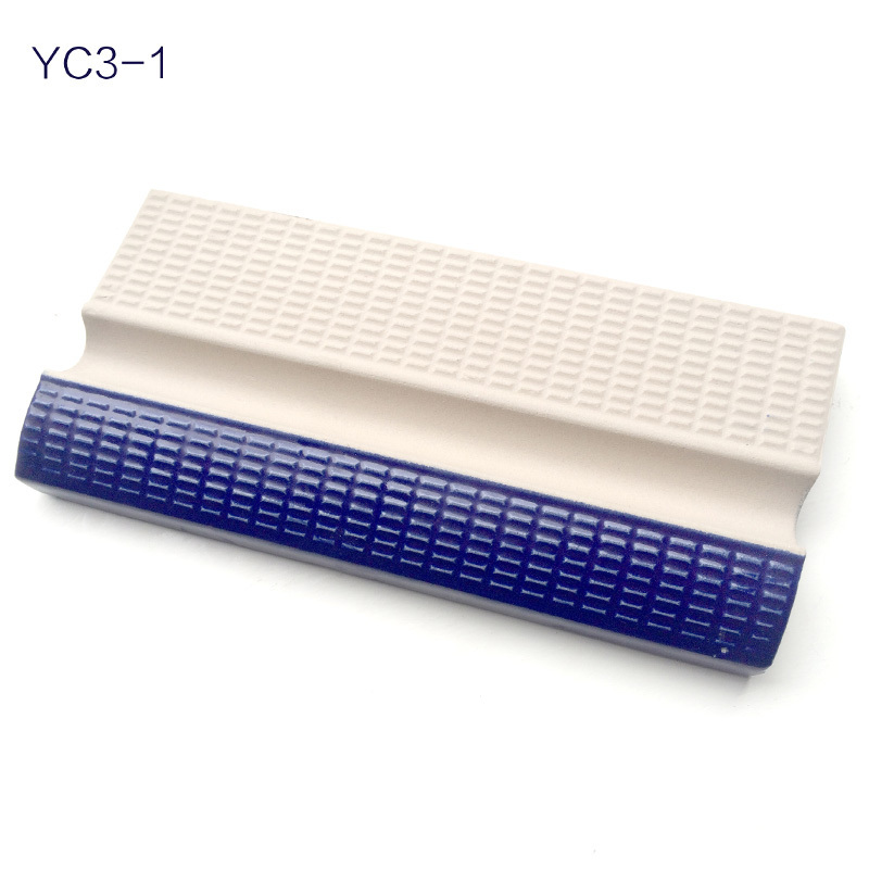 antislip swimming pool bullnose tile blue Finger grip tile edging