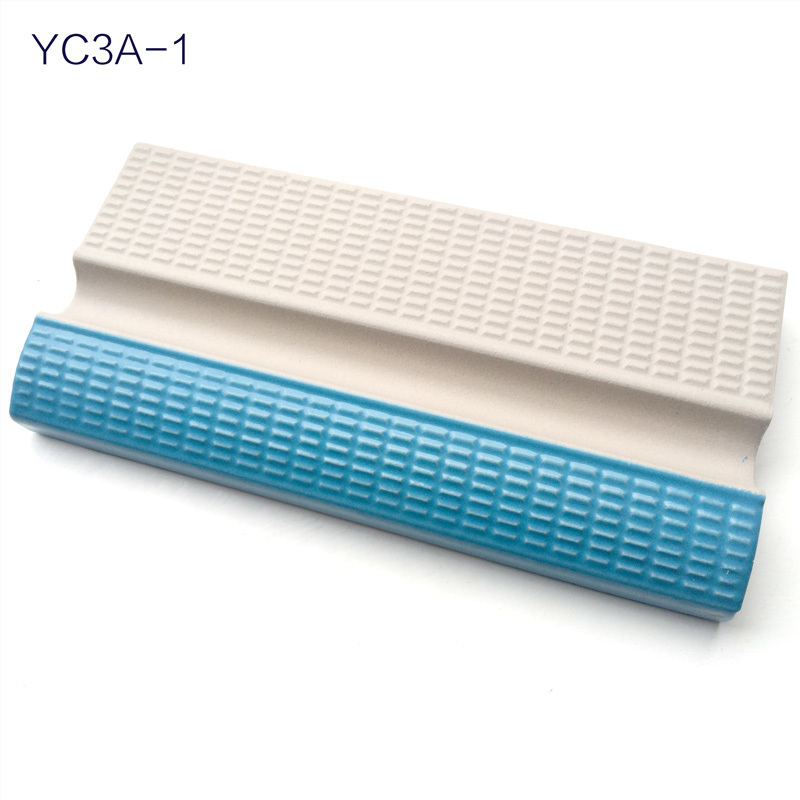 antislip swimming pool bullnose tile blue Finger grip tile edging