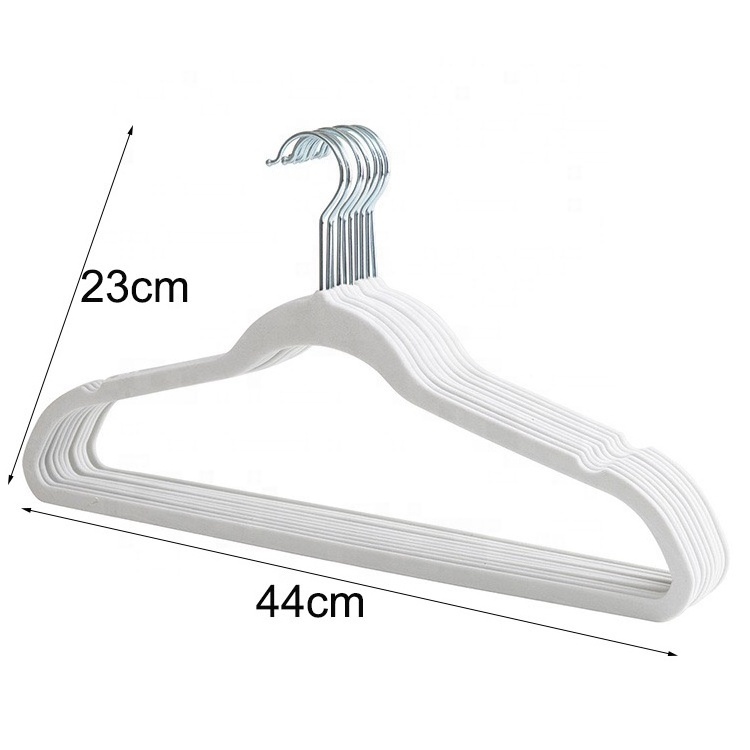 Wholesale Hanger White Velvet Velvet Hangers Kids Adults Velvet Coat Hanger with Rose Gold Hook